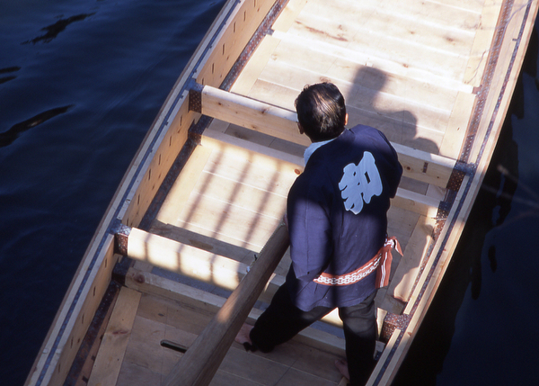 Oarsman in a chokibune boat.